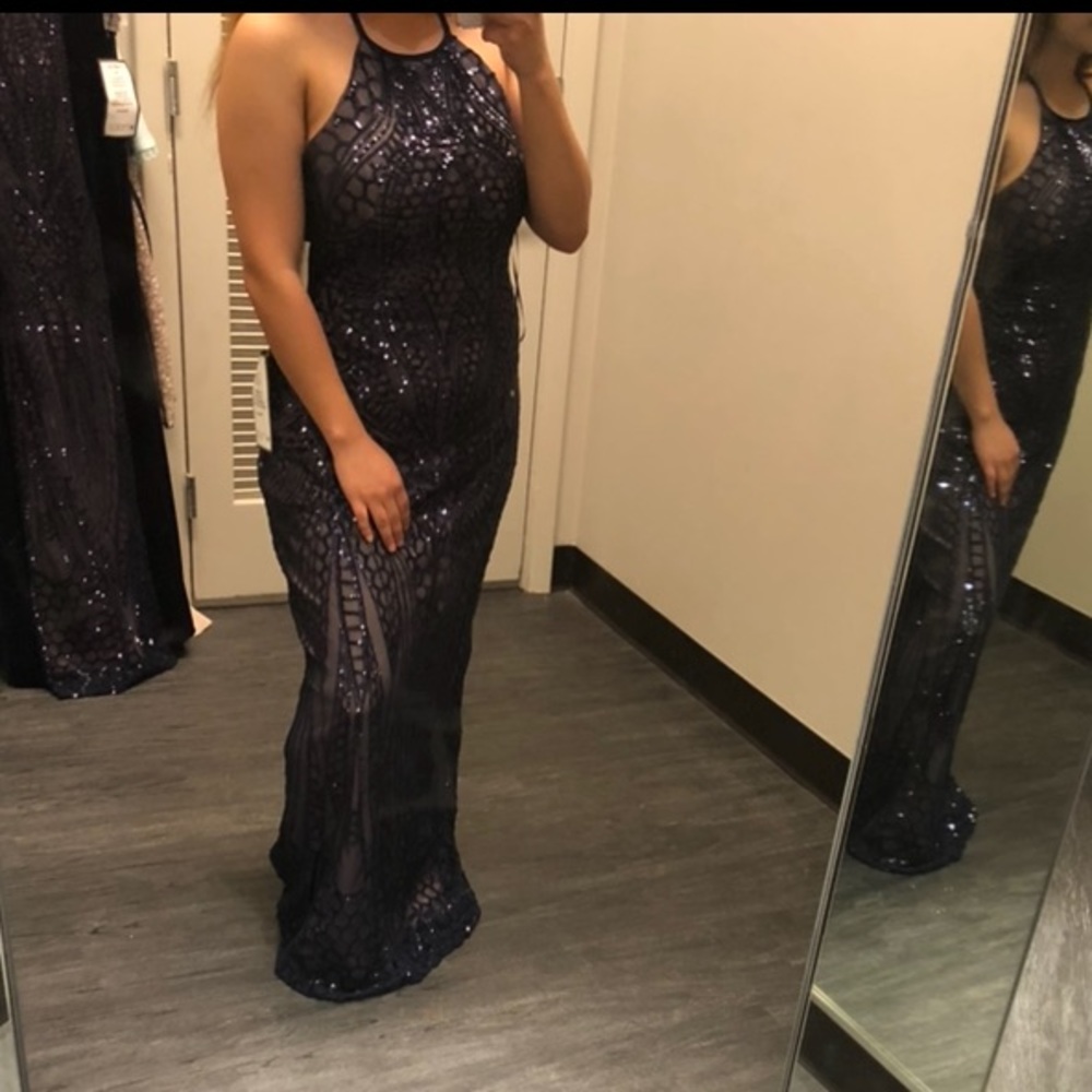 Navy blue prom dress